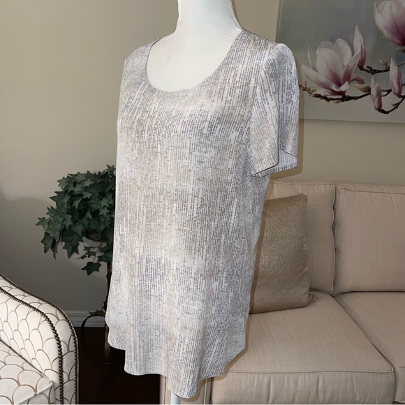 Eileen Fisher Silk Ballet Neck Short Sleeve T-Shirt Blouse  Size M - Picture 2 of 14
